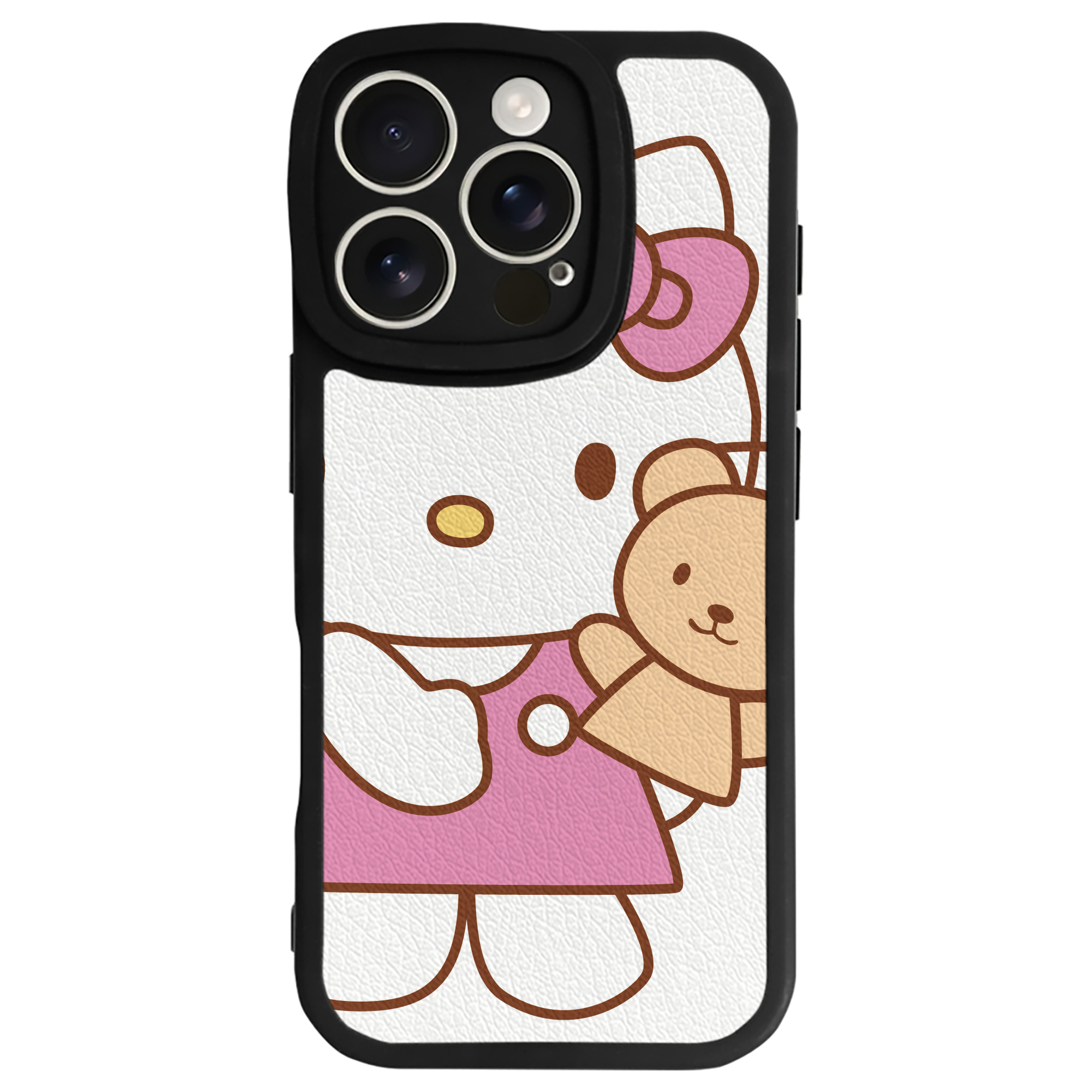（画像用） Hello Kitty ハローキティ 【iPhone 16シリーズ対応】シリコンスマホケース（レザー調） 材質：シリコン